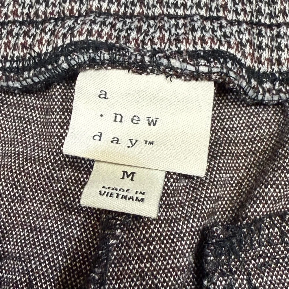 a new day Women’s Gray Patterned Pants - Size Medium- Gray, Black & Burgundy